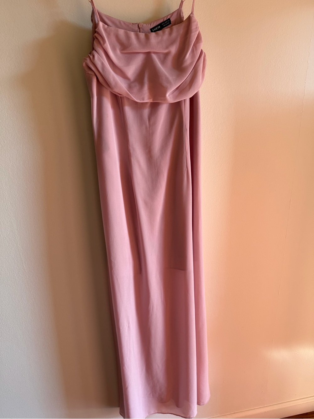SHEIN Blush Pink Draped Maxi Dress